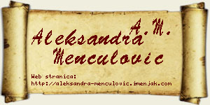 Aleksandra Menčulović vizit kartica